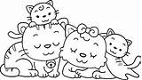 Family Coloring Animal Drawing Clipart Pages Cat Preschoolers Library Clip Getdrawings Popular sketch template