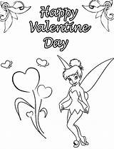 Coloring Pages Valentines Happy Valentine Disney Tinkerbell Kids Fairy Tinker Bell Popular sketch template