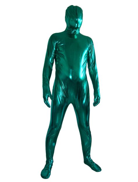 halloween dark green shiny metallic zentai suit milanoocom