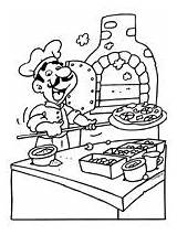 Kleurplaten Kleurplaat Oven Eten Pizzabakker Italiaan Kok Knutselen Pizzeria Bakker Keuken Italië Kinderen Bakken Feest Pannenkoeken Pizzaria sketch template