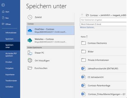 speichern ihres dokuments auf onedrive  word word