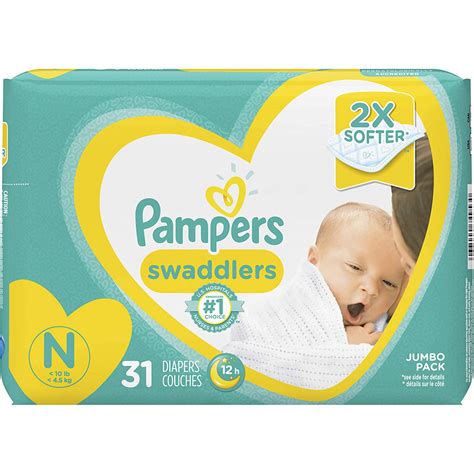 pampers swaddlers newborn diapers size   count