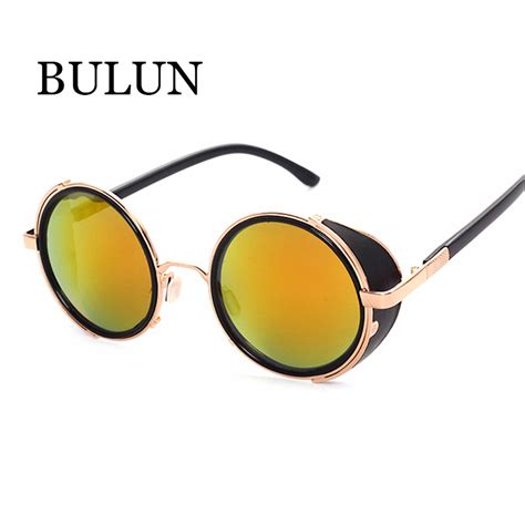 Bulun New Vintage Round Glasses Steampunk Sunglasses Women Brand