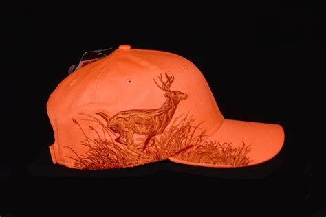 Blaze Orange Hat With Embroidered Deer Scene Design With Etsy