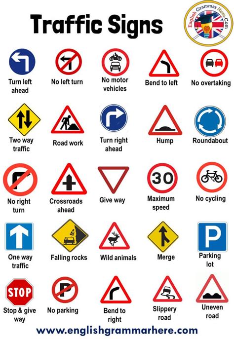 traffic symbol signs  road symbols  facilitate road traffic