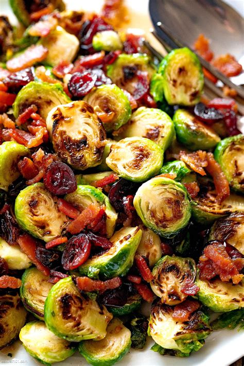roasted brussels sprouts  maple bacon  cranberries brussels sprouts recipe fresh