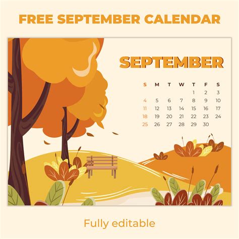 printable september calendar masterbundles