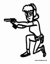 Shooting Gun Girl Sports Police sketch template
