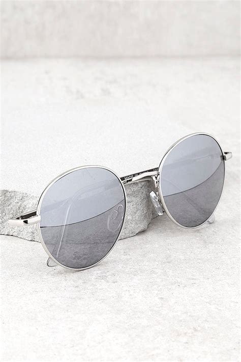Cool Silver Sunglasses Mirrored Sunglasses Round Sunglasses 15 00