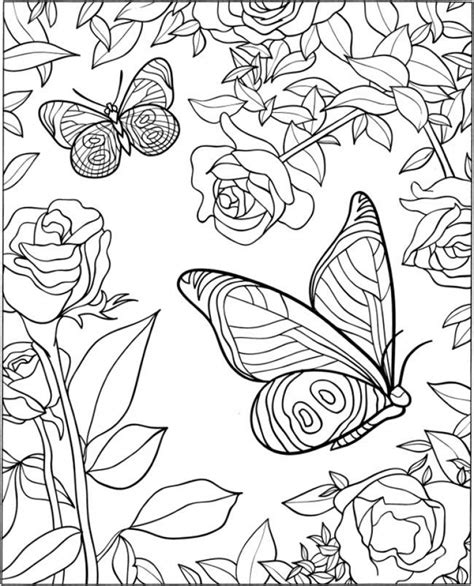 coloring pages  strawberries butterfly coloring pages  adults