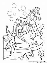 Sisters Coloring Mermaid Pages Little Printable Ariel Ariels Disney Colouring Mermaids Princess Print Color Choose Board sketch template