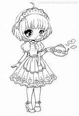 Yampuff Pages Lineart Coloriage Colorier Artherapie Annabelle Thé Heure Sheets sketch template