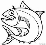 Coloring Pages Tuna Jellyfish Cute Fish Color Getcolorings Printable sketch template
