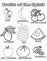 Coloring Pages Fruits Spirits Spirit Fruit Sunday School Popular sketch template