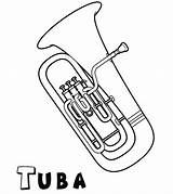 Tuba Coloring Easy Tubby Template Sketch Pages sketch template