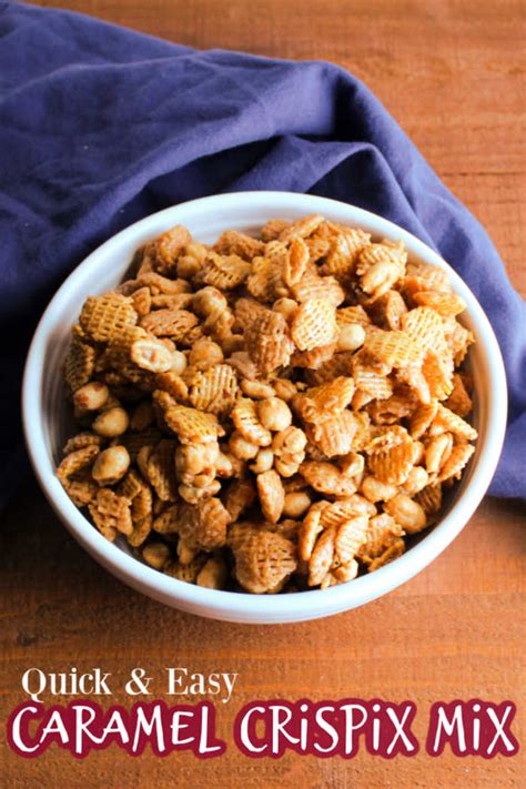 caramel crispix mix   microwave cooking  carlee