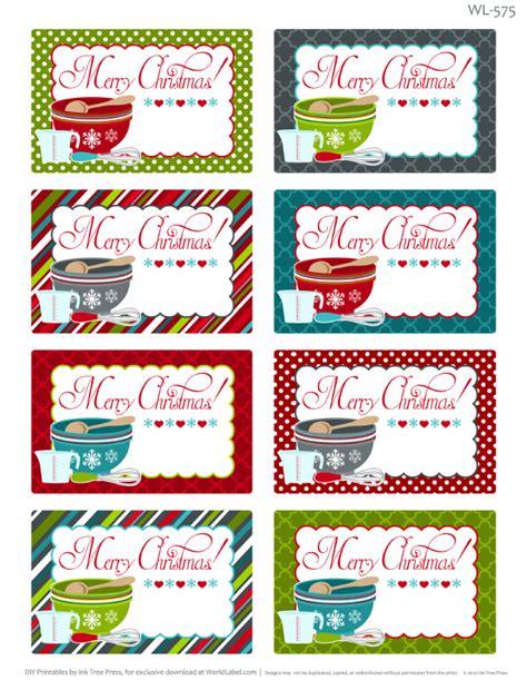 printable christmas labels  homemade baking worldlabel blog