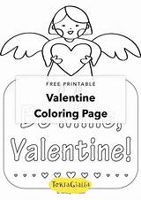 Coloring Valentine Printable Tortagialla Card Pages sketch template