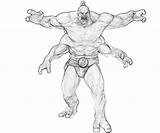 Mortal Goro Coloring Pages Kombat Combat Cartoon Ladder Power Character Another Print sketch template