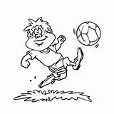 Ball Soccer Coloring Pages Kicking Boy Kids Momjunction Printable Printables Play High Popular sketch template