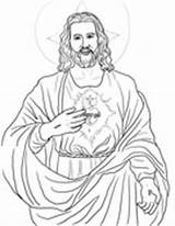 Heart Sacred Coloring Jesus Pages sketch template