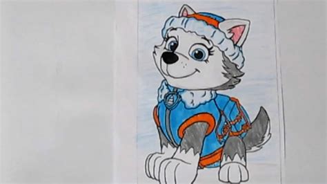 diy drawing  coloring everest paw patrol pups youtube