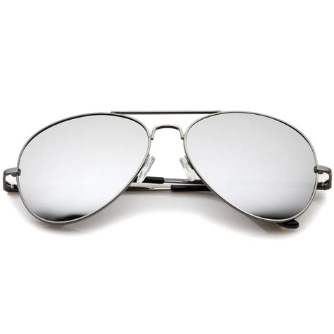 Military Classic Mirrored Metal Aviator Sunglasses Zerouv