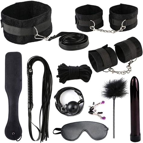 Adult Games Sexy Toy Bondage Restraint Vibrator Handcuff Whip Set Of 11