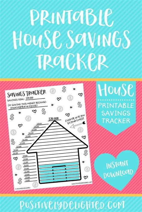 house savings tracker printable savings challenge savings chart