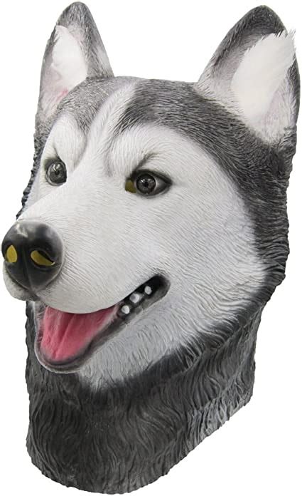 clothing shoes accessories siberian husky dog mask latex animal head halloween costume party
