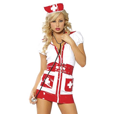 Party Club Flirty Doctor Nurse Costume Uniform Halloween Fancy Dress