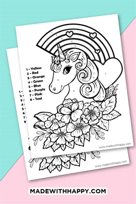 printable unicorn coloring pages goodworksheets unicorn numbers