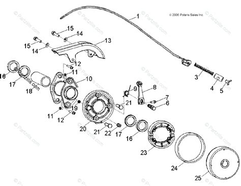 polaris atv  oem parts diagram  brakes rear partzillacom