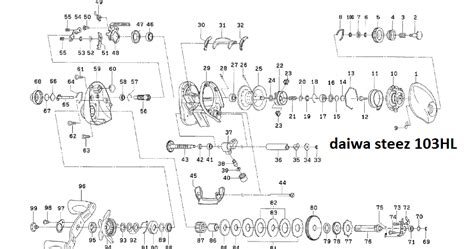 daiwa steez   schematics  complete fishing reels schematics