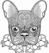 Zentangle Ausmalen Tiere Herz Bulldogge Mustern Eichhörnchen Eichel sketch template