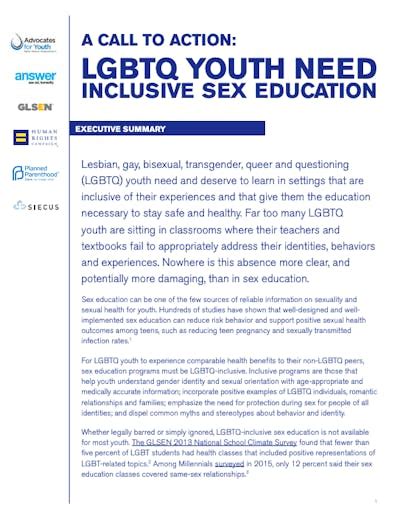 a call to action lgbtq youth need inclusive sex education hrc