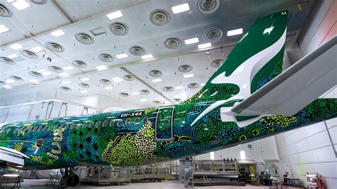 qantas  airbus  livery features aboriginal art veritastech pilot academy