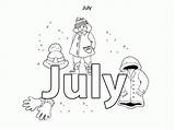 July Coloring Months Pages Year Kids Printable Colouring Colour Hello Clipart Popular Library Coloringhome sketch template