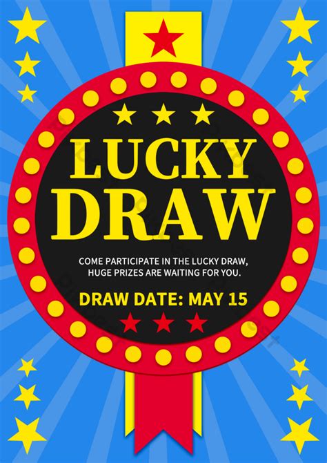 lucky draw blue poster template psd   pikbest