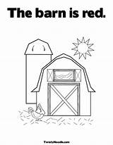 Barn Red Big Preschool Farm Animals Printable sketch template