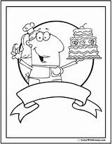 Cake Coloring Baker Pages sketch template