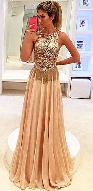 New Fashion Champagne Prom Dresses Charming Evening Dress Champagne