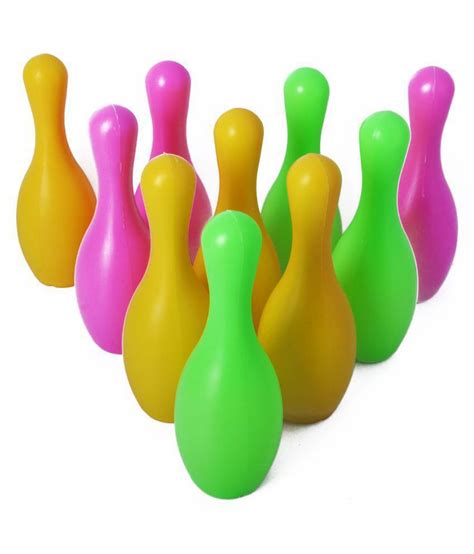 planet of toys plastic mini bowling set with 10 pins with