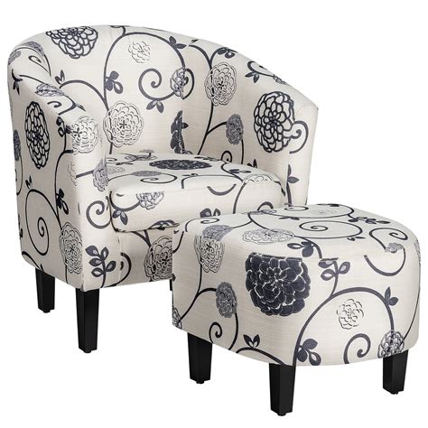 gymax chair ottoman sets  club chair grey floral walmartcom