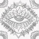 Coloring Pages Eye Psychedelic Print Mandala Color Sun Outline Trippy Printable Drawing Abstract Begs Colouring Madness Adult Coloriage Drawings Oeil sketch template