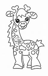 Coloring Pages Printable Animal Baby Kids Animals Giraffe Print Printables Cute Books Sheets Zoo Book Clip Wuppsy Babies Giraffes Colors sketch template