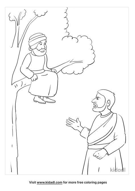 beautiful collection zacchaeus   bible coloring page