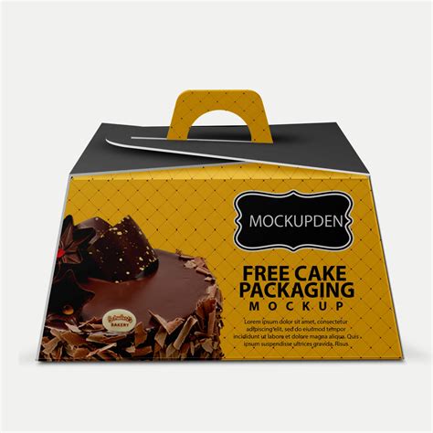 cake box mockup   premium cake packaging psd