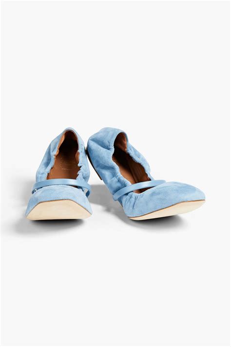 Malone Souliers Cher Leather Trimmed Suede Ballet Flats Sale Up To 70