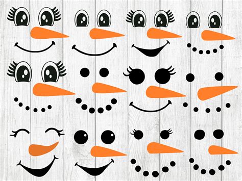 snowman faces svg snowman svg snowman clipart christmas etsy
